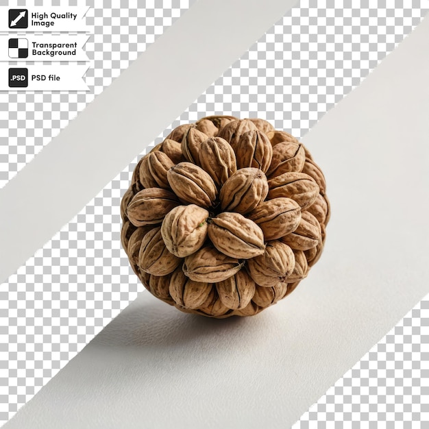 Psd close-up van walnoten op doorzichtige achtergrond met bewerkbare maskerlaag