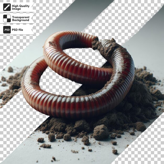 PSD psd close up of a worm on transparent background with editable mask layer