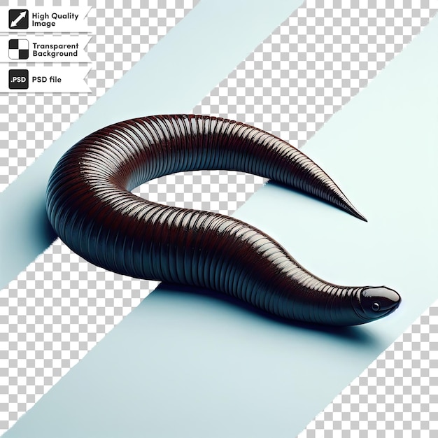 PSD psd close up of a worm on transparent background