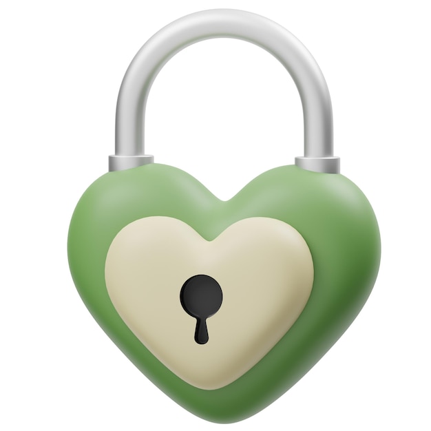 Psd a closed padlock with heart