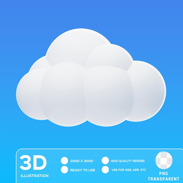 Illustrazione 3d di psd cloud