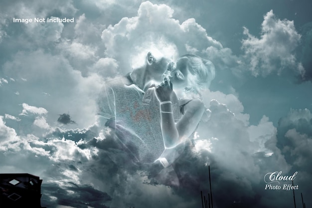 PSD psd cloud photo effect template