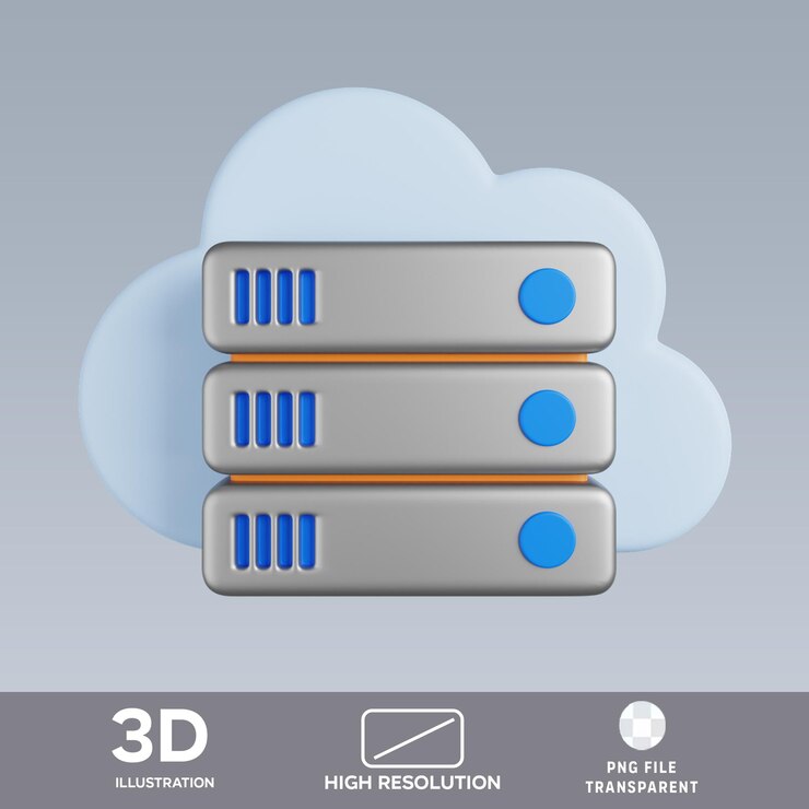 PSD psd cloud server 3d illustration