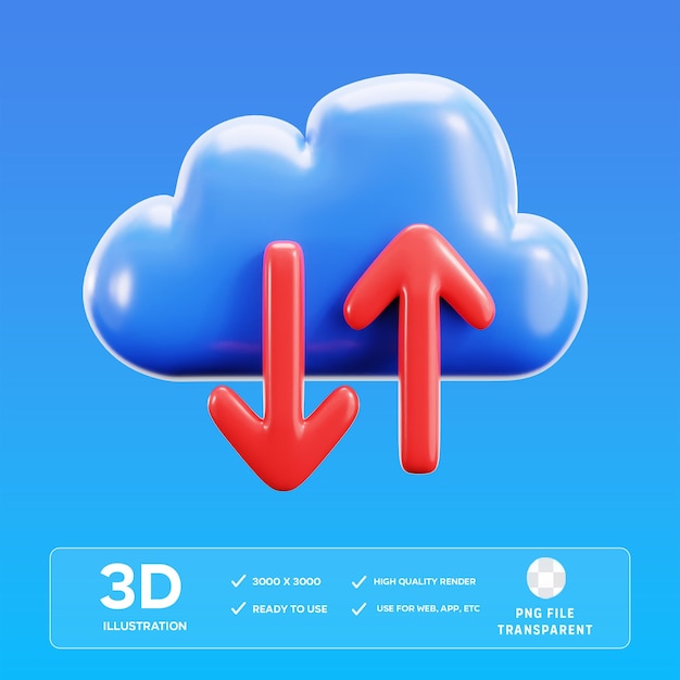 PSD Cloud Storage 3D-illustratie