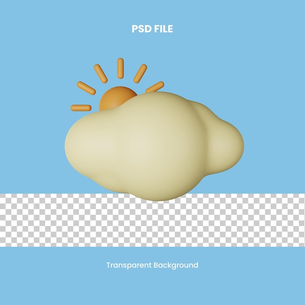 Illustrazione dell'icona 3d nuvolosa psd