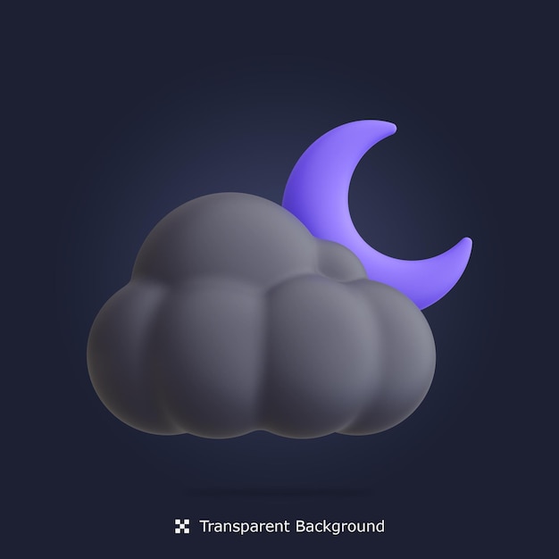 PSD psd cloudy night 3d icon