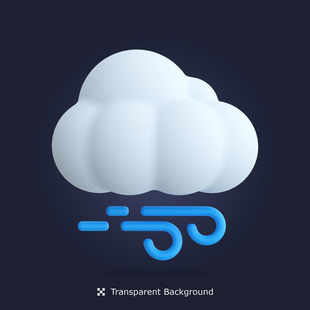 PSD psd cloudy windy 3d icon