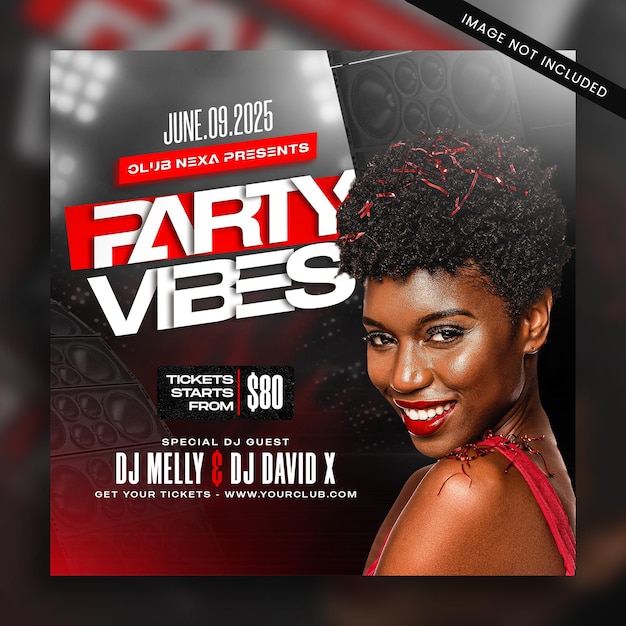 PSD psd club dj party flyer social media post en web banner sjabloon