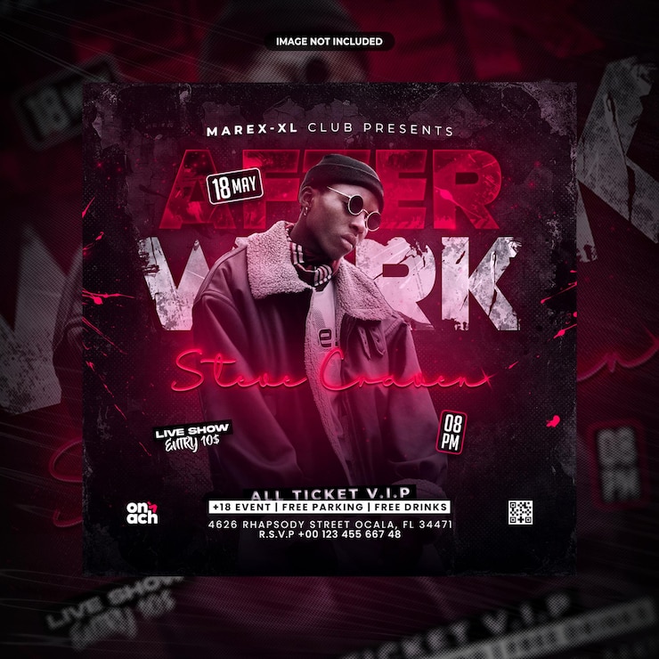 PSD psd club dj party flyer social media post template