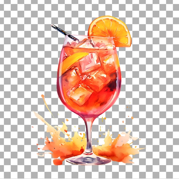 PSD psd-cocktailglas met blad op transparante achtergrond