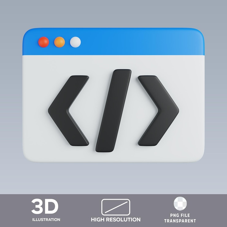 PSD psd coding 3d illustration