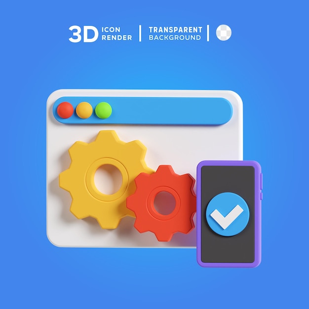 PSD illustrazione 3d delle impostazioni di codifica psd