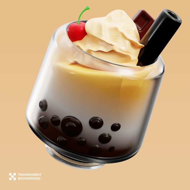 psd coffe milkshake 3d ilustration