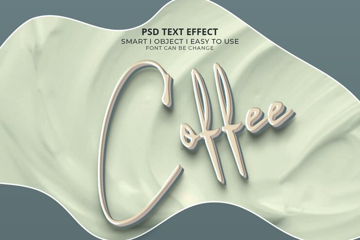 PSD psd coffee 3d text effect style