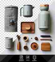 PSD psd coffee brewing set a collection of different types of coffee