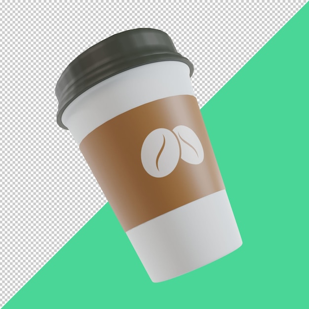 PSD coffee cup 3d render illustration