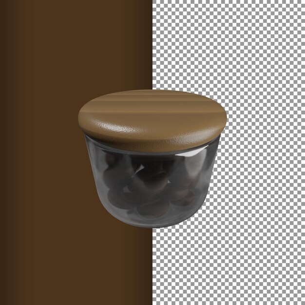 psd coffee jar 3d rendering