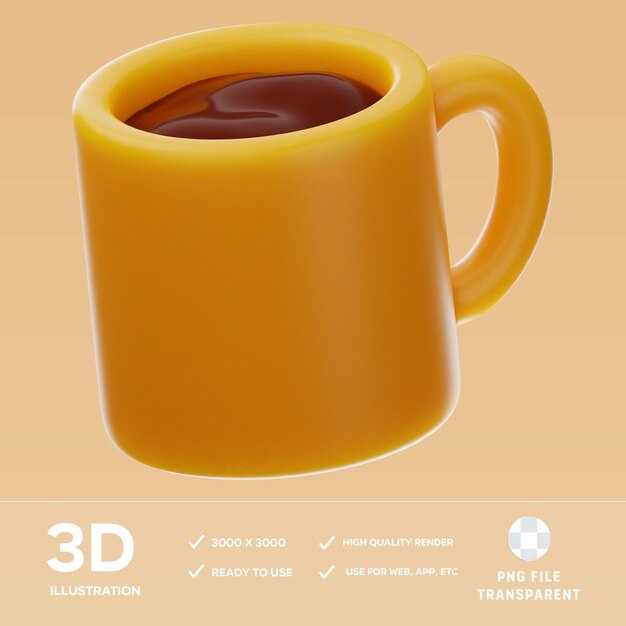 PSD Coffee Mug 3D Illustration
