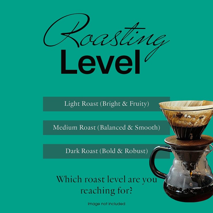 PSD psd coffee roasting level infographic design for social media and instagram post template