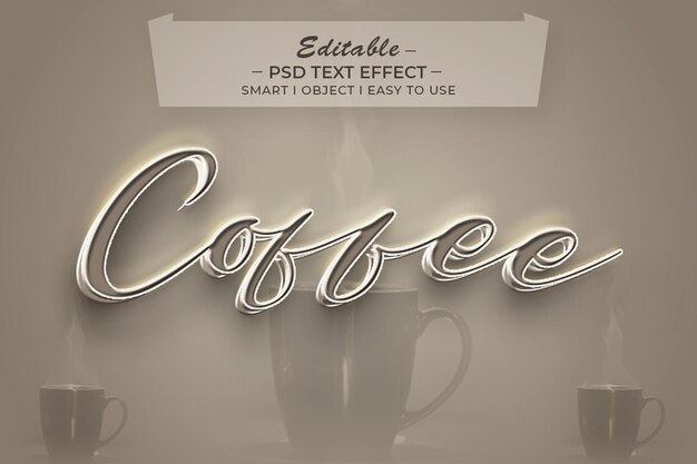 Стиль текстовых эффектов psd coffee shop 3d