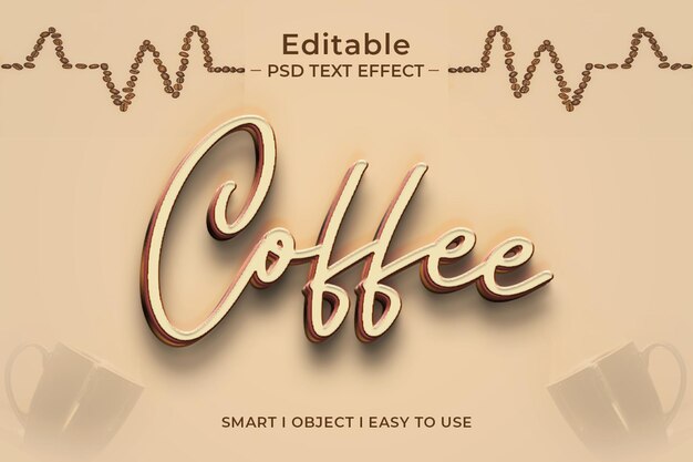 PSD Стиль текстовых эффектов psd coffee shop 3d