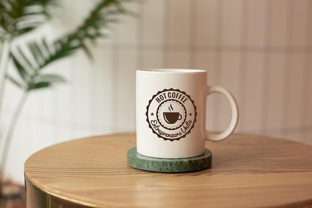 PSD Coffee white mug mockup