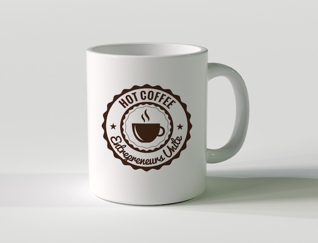 PSD psd coffee white mug mockup