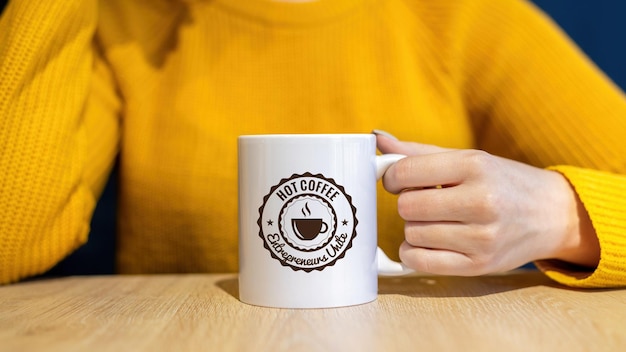 PSD psd coffee white mug mockup