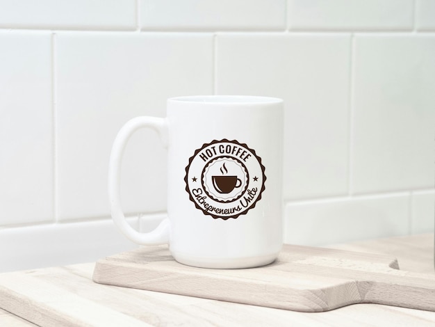 PSD psd coffee white mug mockup