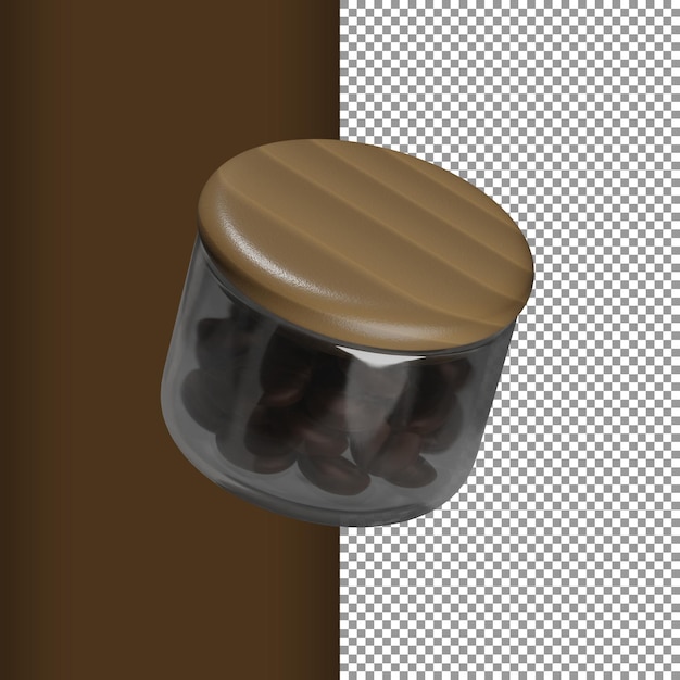 psd coffeeshop icon coffee jar 3d rendering
