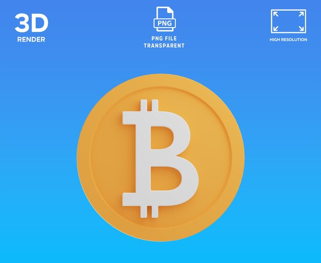 PSD Coin BTC F Ilustracja 3D