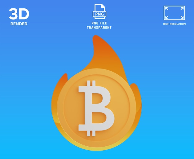 psd coin burn 3d illustration
