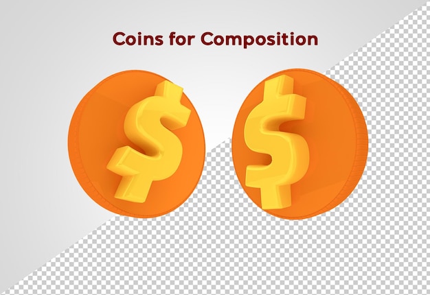 Psd coin for composition 3d