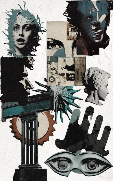 PSD psd collage elements pop art vintage