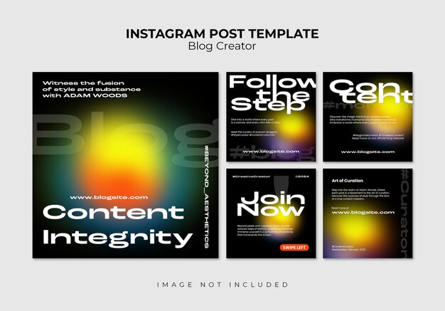 PSD collezione psd di blog creator design per social media e template di post instagram