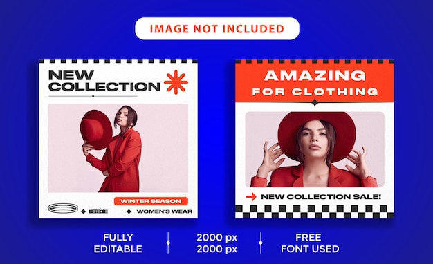 Psd collection clothes social media post template for special offer