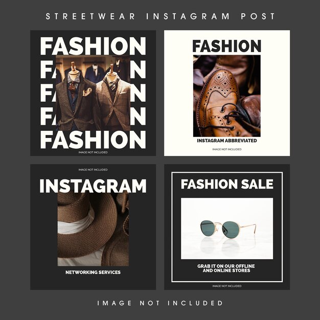 PSD psd collection of fashion sale design for social media and instagram post template