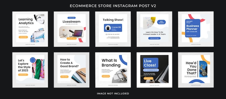PSD psd collection of instagram post template design concept