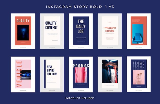 Collezione psd di storie di instagram concept di progettazione del modello