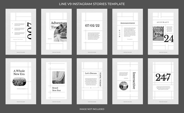 Psd collection of instagram stories template design concept