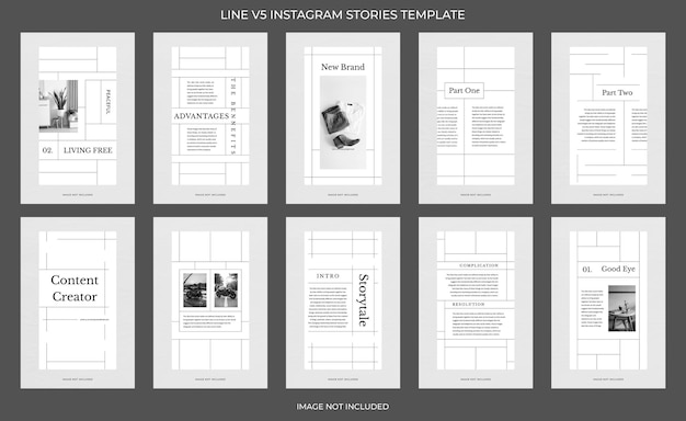 PSD collezione psd di storie di instagram concept di progettazione del modello