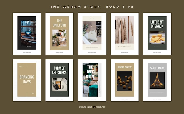 PSD psd collection of instagram stories template design concept