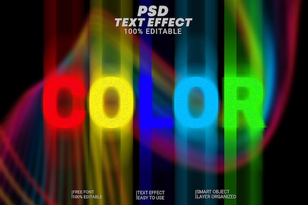 PSD Color editable 3d text style effect