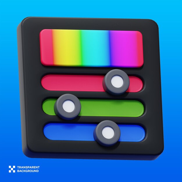 PSD color slider 3D Illustration