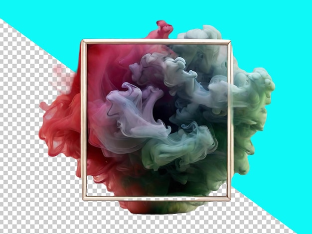 PSD psd di un fumo colorato con cornice