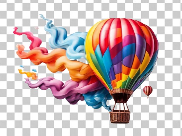 Psd di un palloncino d'aria colorato che vola