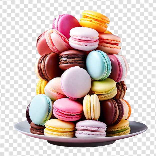 PSD psd colorful and assorted macarons isolated