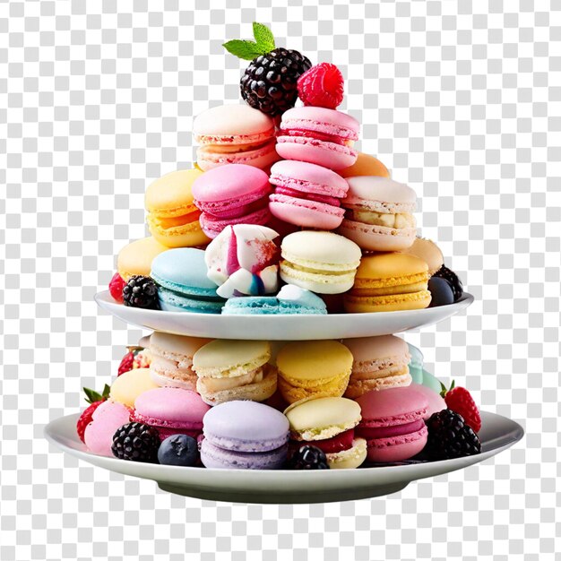 PSD psd colorful and assorted macarons isolated