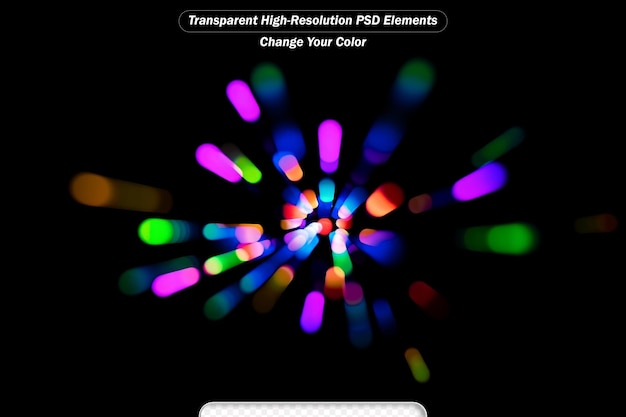 PSD psd colorful blurry lights transparent background