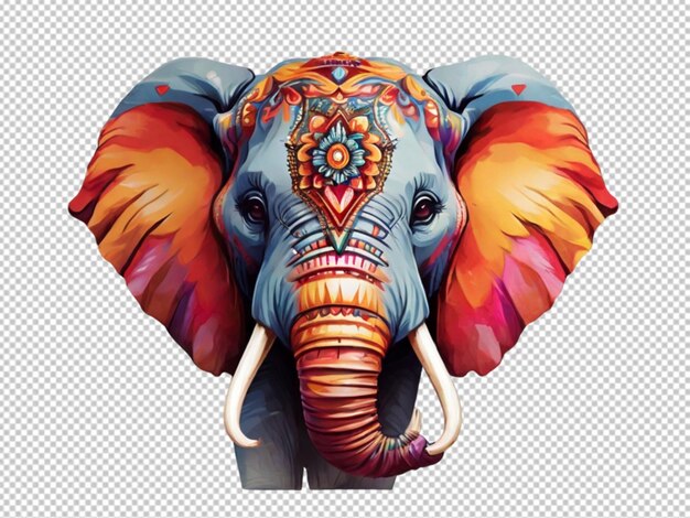 PSD psd di una faccia di elefante colorata